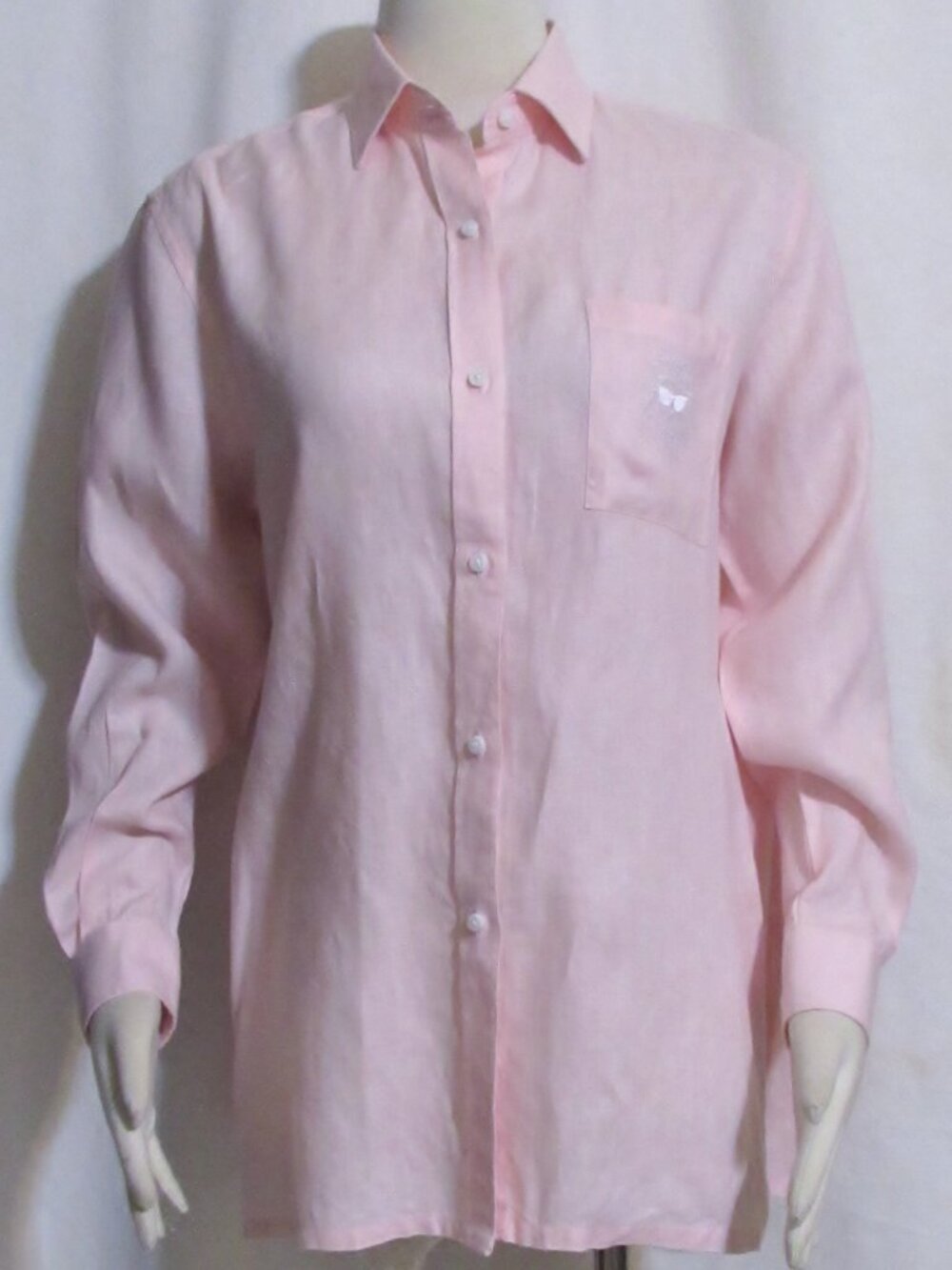 NEW Womens Ladies BLK MKT Pink Linen Oversized Long Sleeve Top Shirt S Orig $98